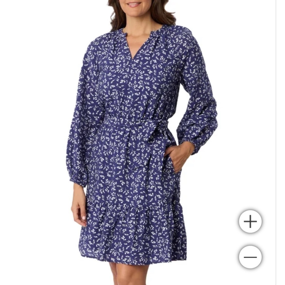 New Draper James Women's Long Sleeve Belted Dress